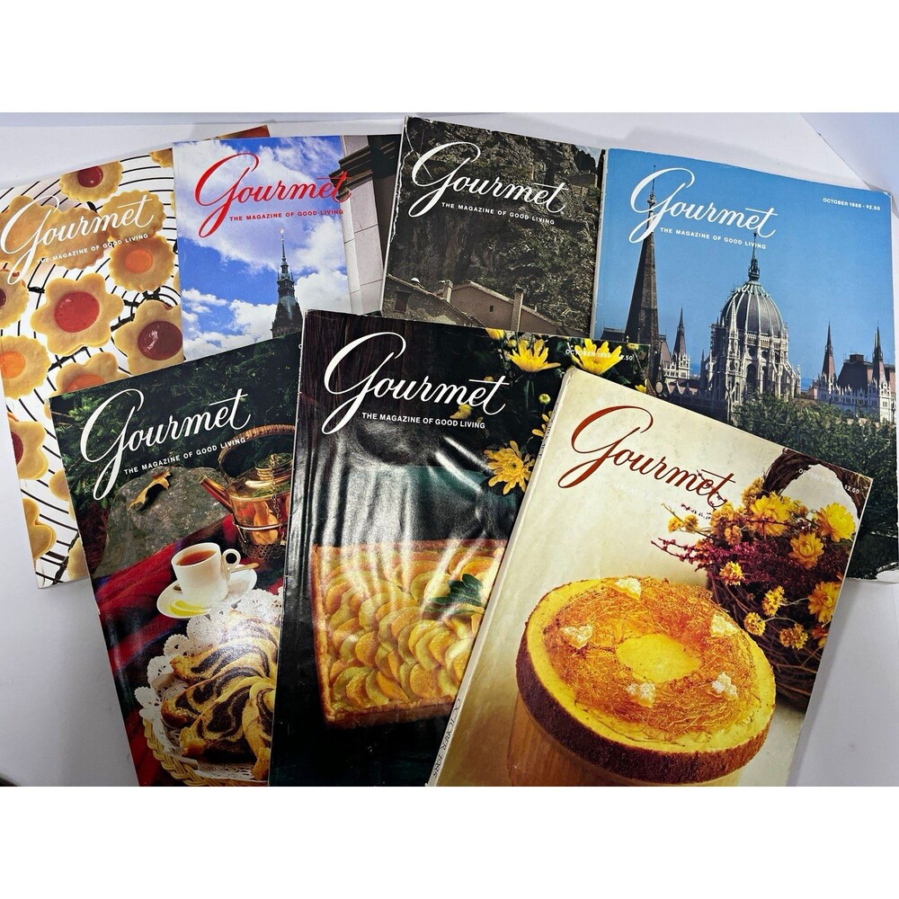 Vintage Gourmet Magazine October 1985-1991 Complete 7 Year Run Fall Recipes